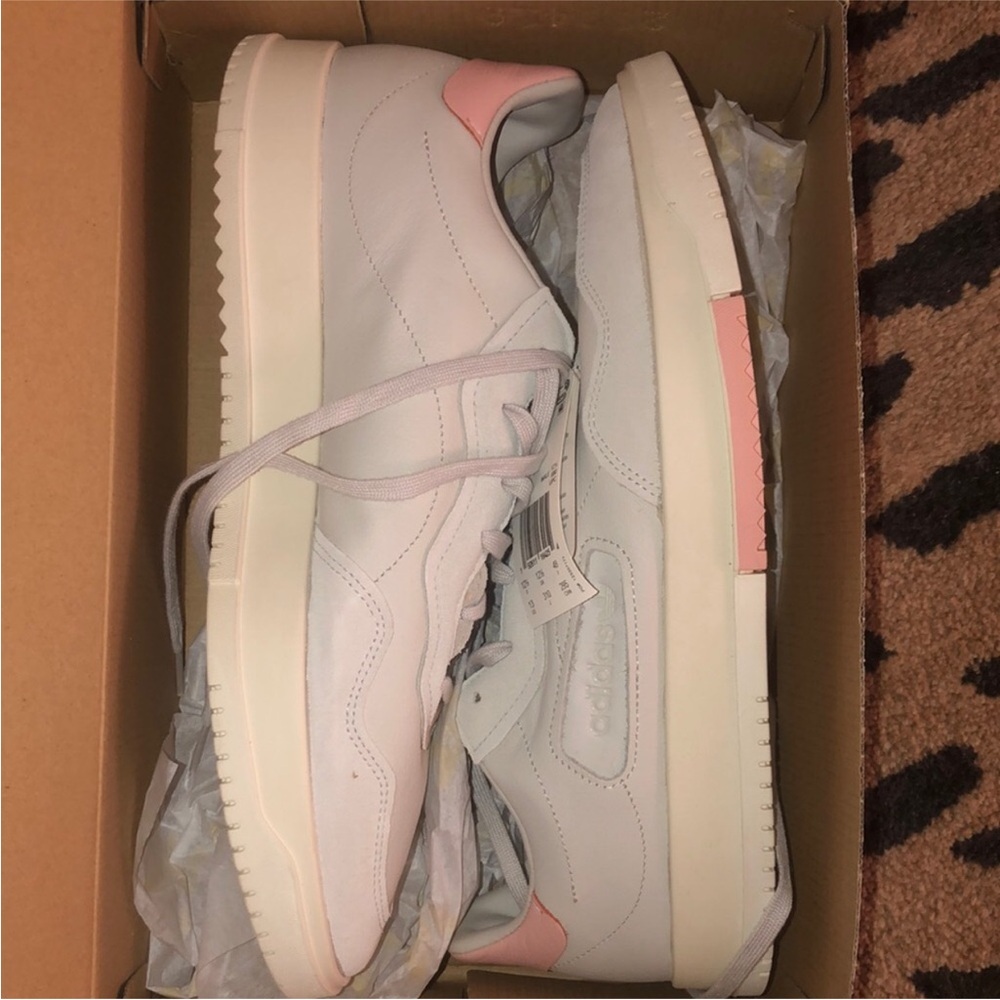 Adidas White and Soft Pink Sneakers